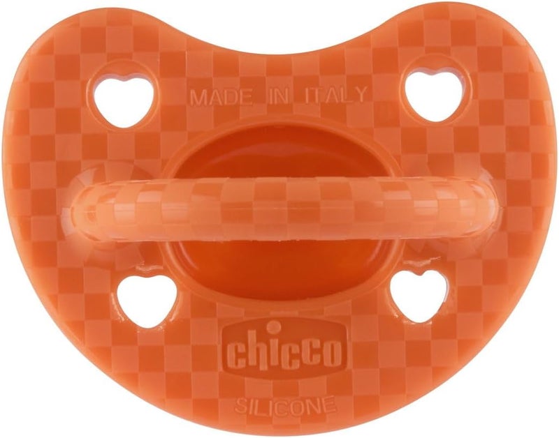 Chicco PhysioForma Luxe Soft Silicone Soother 16-36m (2 pcs), Orange/Transparent - Image 4